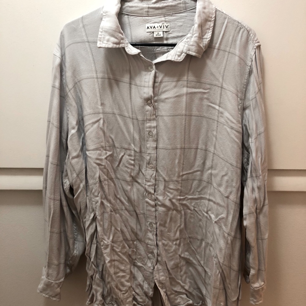 Grey flannel button down